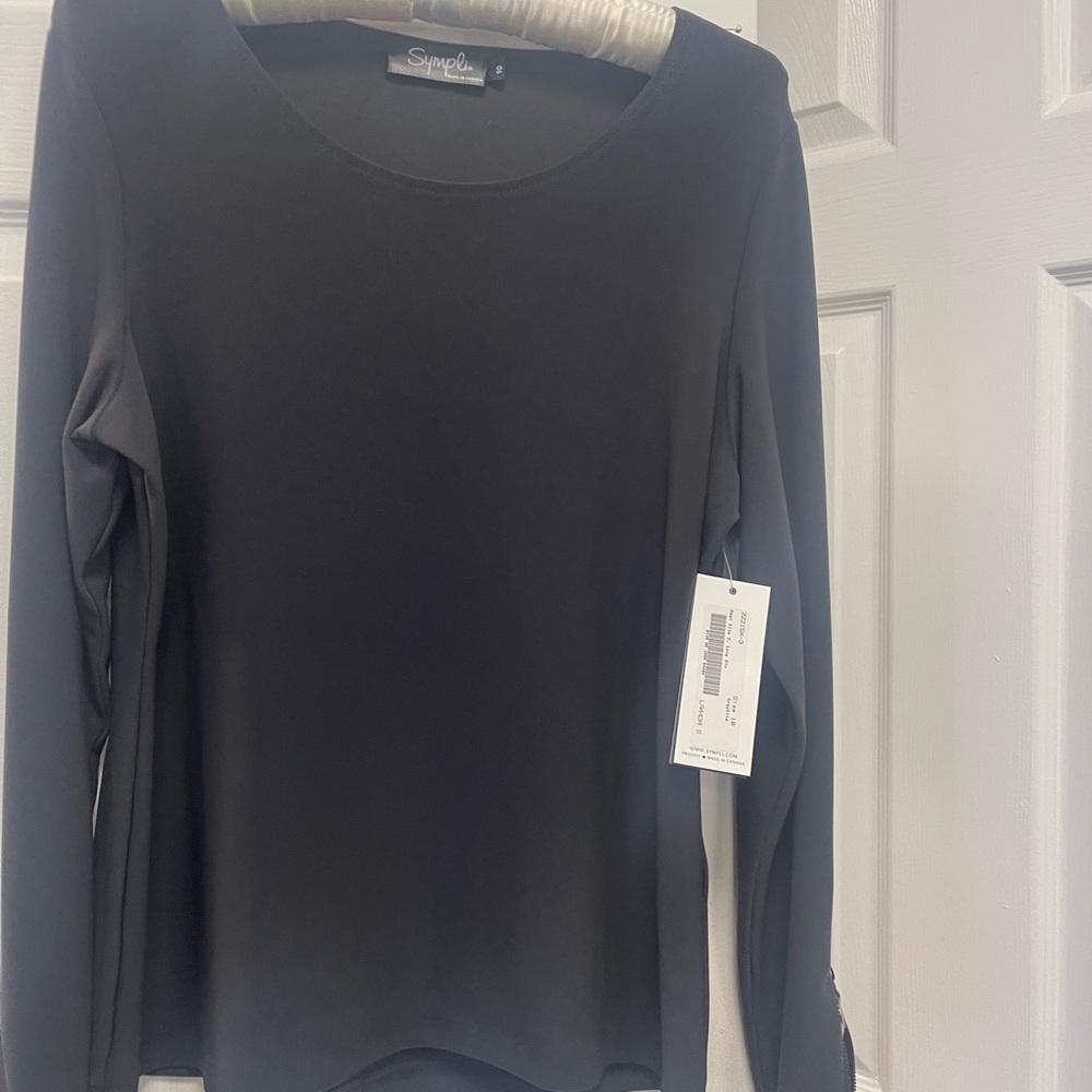 SYMPLI BASIC TUNIC WITH ZIPPER SLEEVES
